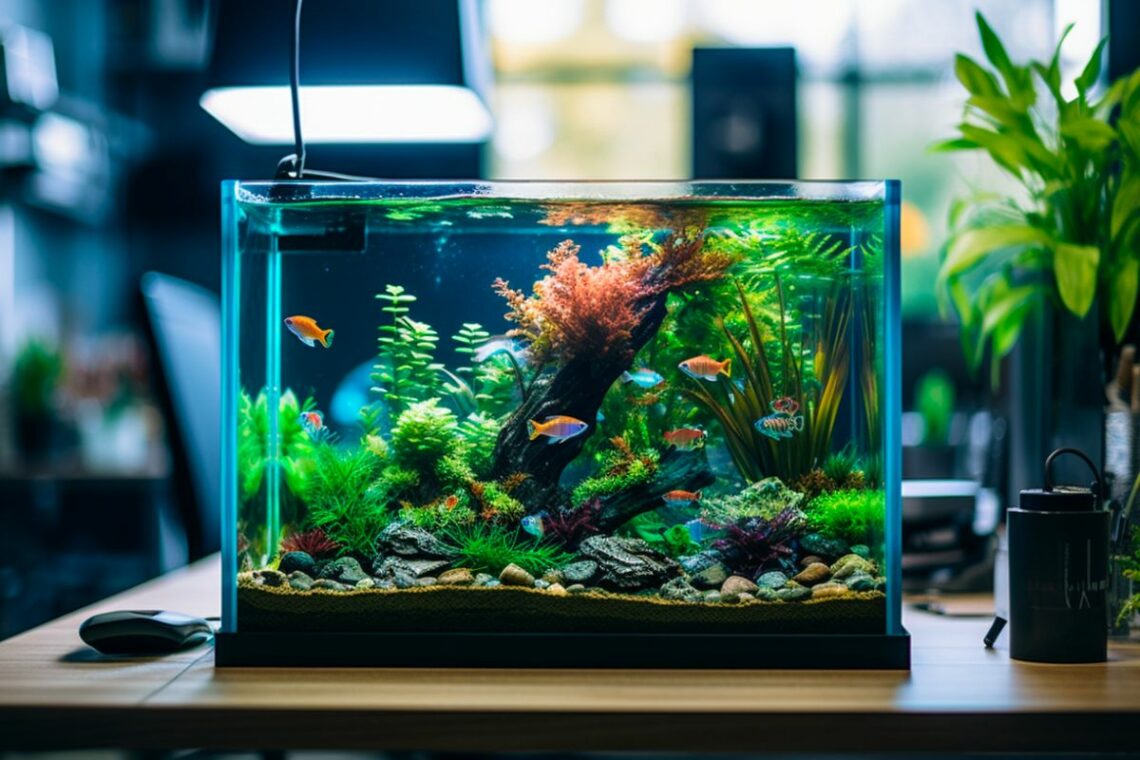 aquarium dans bureau