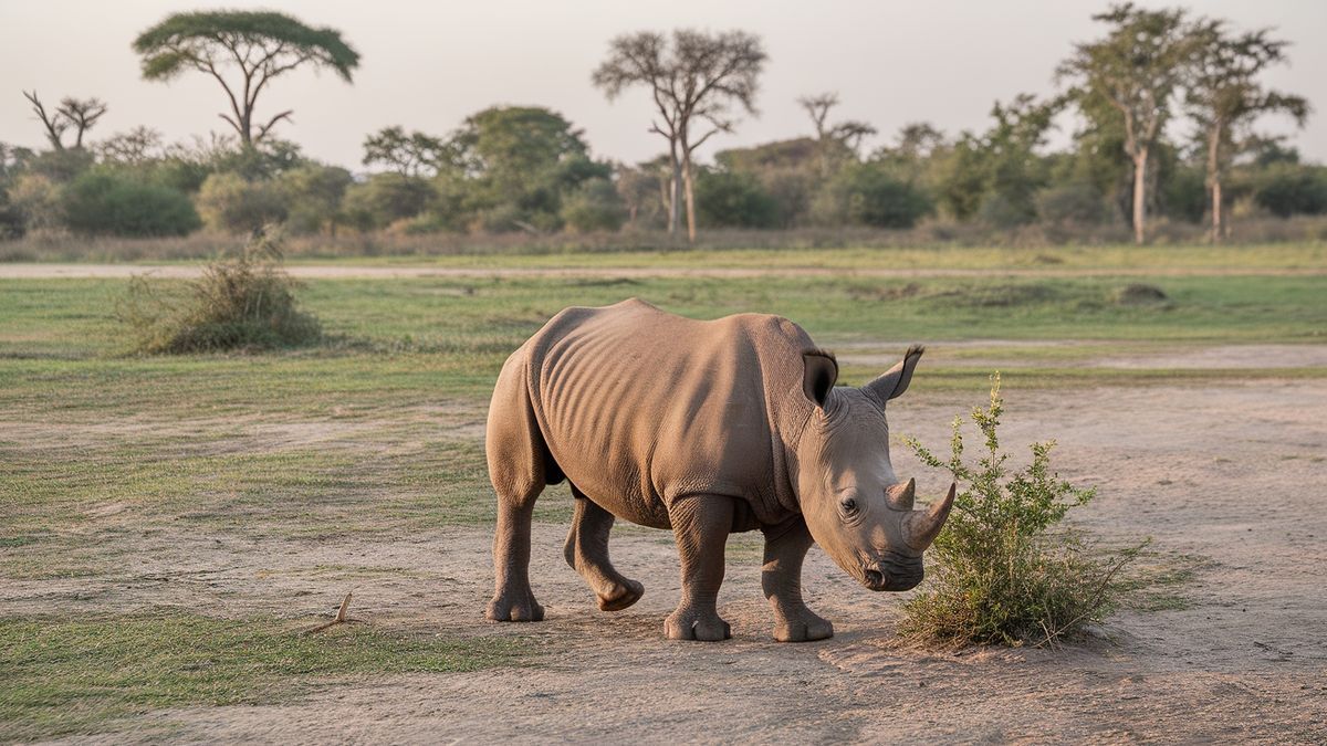 Le safari de Peaugres, un rhinocéros blanc est né début juin, une naissance rare