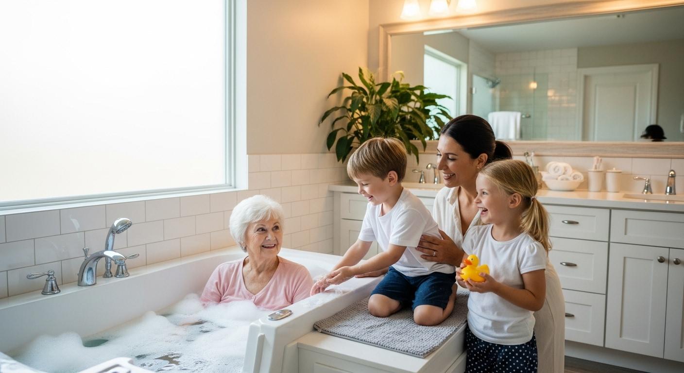 Une-famille-reunie-dans-une-salle-de-bains-lumineuse-une-femme-agee-profite-dune-baignoire-a-porte-t-1765620547 Remplacer la baignoire : les solutions pratiques pour votre salle de bains