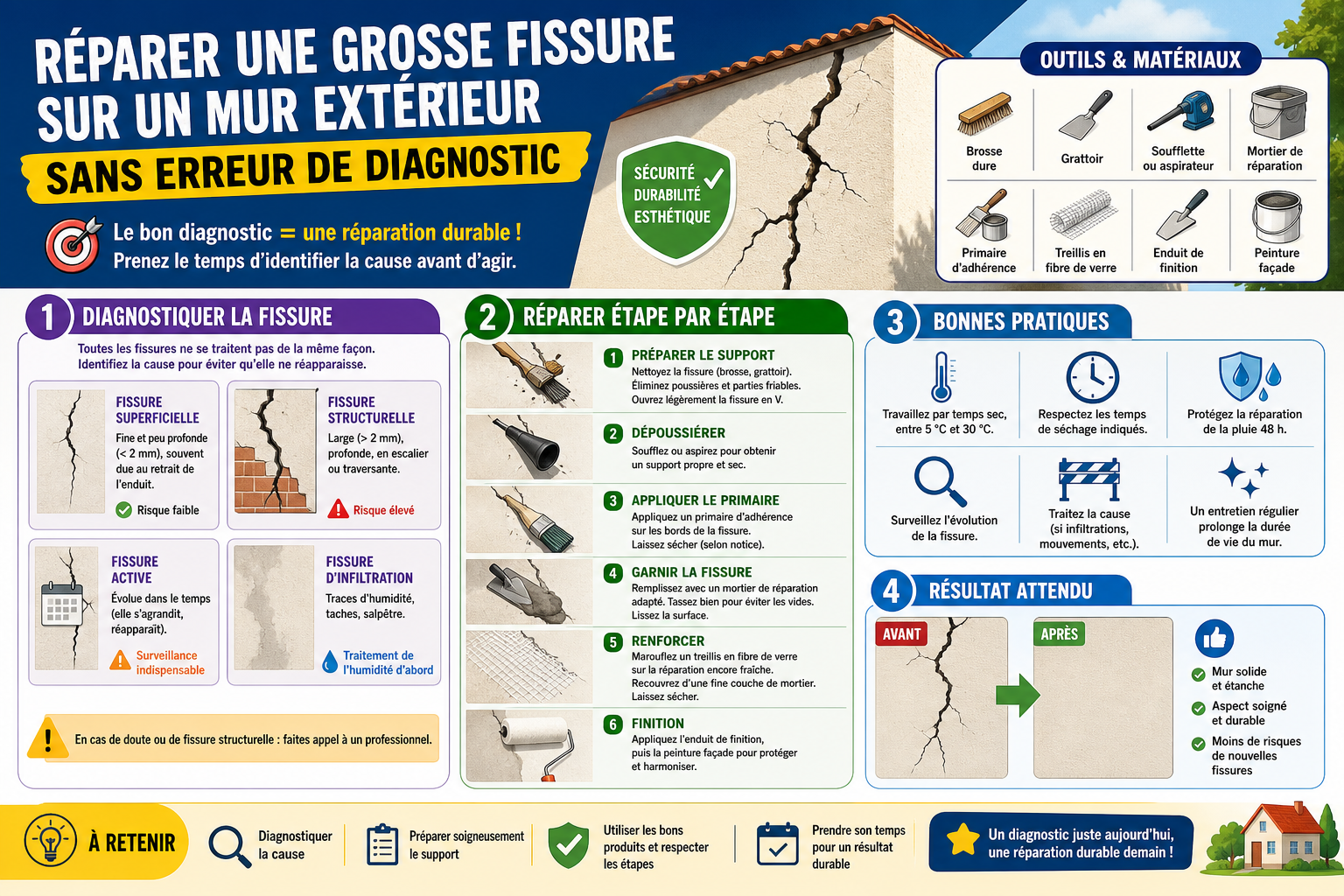 infographie-r-parer-une-grosse-fissure-sur-un-mur-ext-rieur-sa-1779798126475 Réparer une grosse fissure sur un mur extérieur sans erreur de diagnostic